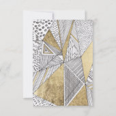 Invitation Géométrie moderne chic noir faux or blanc (Dos)