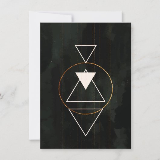Invitation Géométrie sacrée Boho élégante Cercles Triangles O (Devant)