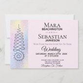Invitation *~* Géométrie sacrée Lumière Mariage pastel (Devant)