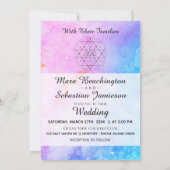 Invitation *~* Géométrie sacrée Mariage d'aquarelle Abstrait (Dos)