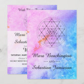 Invitation *~* Géométrie sacrée Mariage d'aquarelle Abstrait (Devant / Derrière)