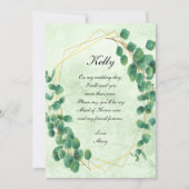 Invitation Géométrie végétale Feuilles d'eucalyptus Demoisell (Devant)