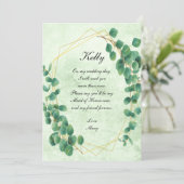 Invitation Géométrie végétale Feuilles d'eucalyptus Demoisell (Debout devant)