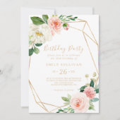 Invitation Géométrie verte et or 30e anniversaire fête (Devant)