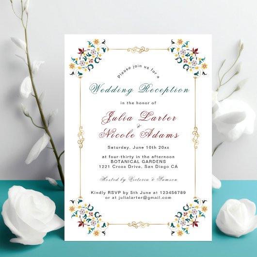 Invitation Géométrie Vintage Motif Classique Réception de Mar