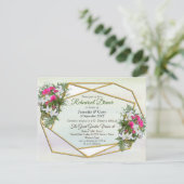 Invitation Géométrique - Bouquet de Parties scintillant d'or (Debout devant)