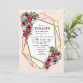 Invitation Géométrique - Bouquets Bourgogne Parties scintilla (Debout devant)