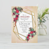 Invitation Géométrique - Bouquets Bourgogne Parties scintilla (Debout devant)