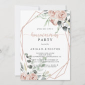 Invitation Géométrique Classic Rose Rose Fête de Chauffage (Devant)