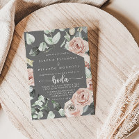 Géométrique Classic Rose Rose Floral Grey Boda