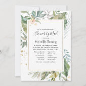 Invitation Géométrique de la verdure Baby ou Fête des mariées (Devant)