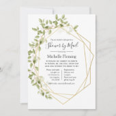 Invitation Géométrique de la verdure Baby ou Fête des mariées (Devant)