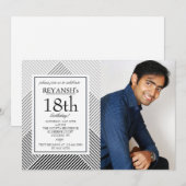 Invitation géométrique de photo d'arrière - plan (Devant / Derrière)