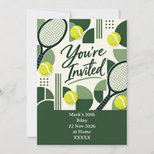 Invitation Géométrique de Tennis Vous Êtes Invités