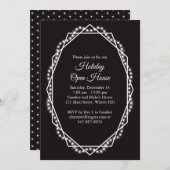 Invitation Géométrique Fête Étincelle Open House Noir (Devant / Derrière)