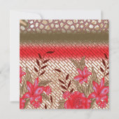 Invitation Géométrique Florale Rouge Élégant Moder (Dos)