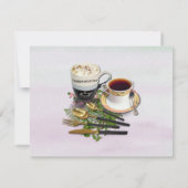 Invitation Géométrique Gold & Lavender FlowersThème (Dos)