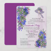 Invitation Géométrique Gold & Lavenders Bachelorette Party (Devant / Derrière)