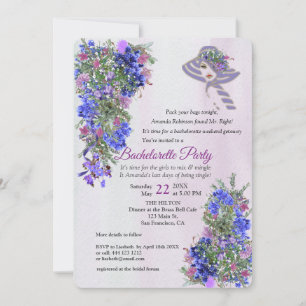 Invitation Géométrique Gold & Lavenders Bachelorette Party