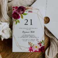 Géométrique Gold Rustic Blush 21e fête d'anniversa