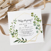 Invitation Géométrique Gold Tropical Green Elopement Réceptio
