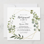 Invitation Géométrique Gold Tropical Green Retraite Party (Devant)