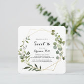Invitation Géométrique Gold Tropical Sweet 16 fête d'annivers (Debout devant)