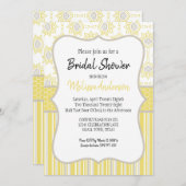 Invitation Géométrique jaune et gris (Devant / Derrière)