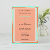 Invitation Géométrique Melon Turquoise (Debout devant)
