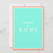 Invitation Géométrique Melon Turquoise (Dos)