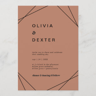 Invitation Géométrique moderne   Mariage Décontracté cuivre