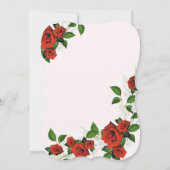 Invitation Géométrique moderne Rouge Floral parties scintilla (Dos)