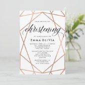 Invitation Géométrique moderne sur le Christening Blanc (Debout devant)
