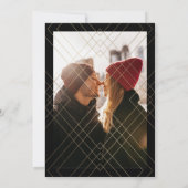 Invitation Géométrique Noir Calligraphie Or 2 Mariage photo (Dos)