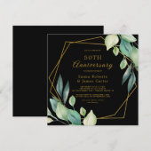Invitation Géométrique Or 50e Anniversaire (Devant / Derrière)