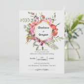 Invitation Géométrique Or | Mariage de bouquet floral violet (Debout devant)