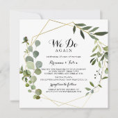 Invitation Géométrique Or Tropical Nous Réagissons Vow Renouv (Devant)