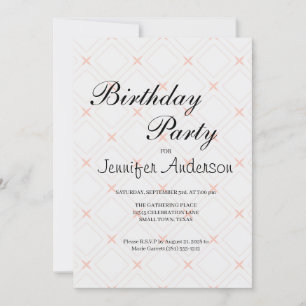Invitation Géométrique Pastel Peach et Crème