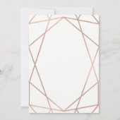 Invitation Géométrique Rose moderne Faux | BABY SHOWER (Dos)