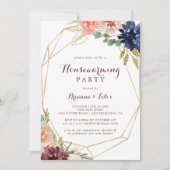 Invitation Géométrique Rustique Gold House Party (Devant)