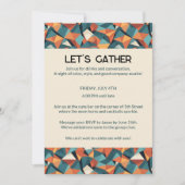 Invitation Géométrique Teal & Orange de milieu de siècle | Su (Devant)