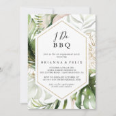 Invitation Géométrique Tropical Gold I Do BBQ Engagement Part (Devant)