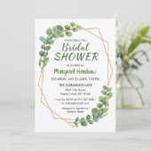 Invitation Géométrique Verdure Eucalyptus Fête des mariées mo (Debout devant)