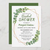 Invitation Géométrique Verdure Eucalyptus Fête des mariées mo (Devant / Derrière)