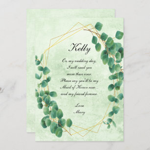 Invitation Géométrique Verdure Eucalyptus Feuilles Maid Of Ho