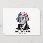 Invitation George Washington Cool Pour la British Rule 4 juil (Devant / Derrière)