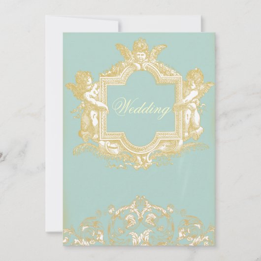 Invitation Georgiana (Marie Antoinette Blue) Mariage (Devant)