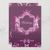 Invitation Georgiana (Prune) Mariage (Devant / Derrière)