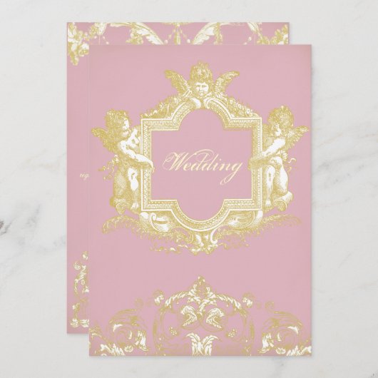 Invitation Georgiana (rose de Peony) (Devant / Derrière)