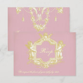 Invitation Georgiana (Rose Pâle) RSVP (Devant / Derrière)